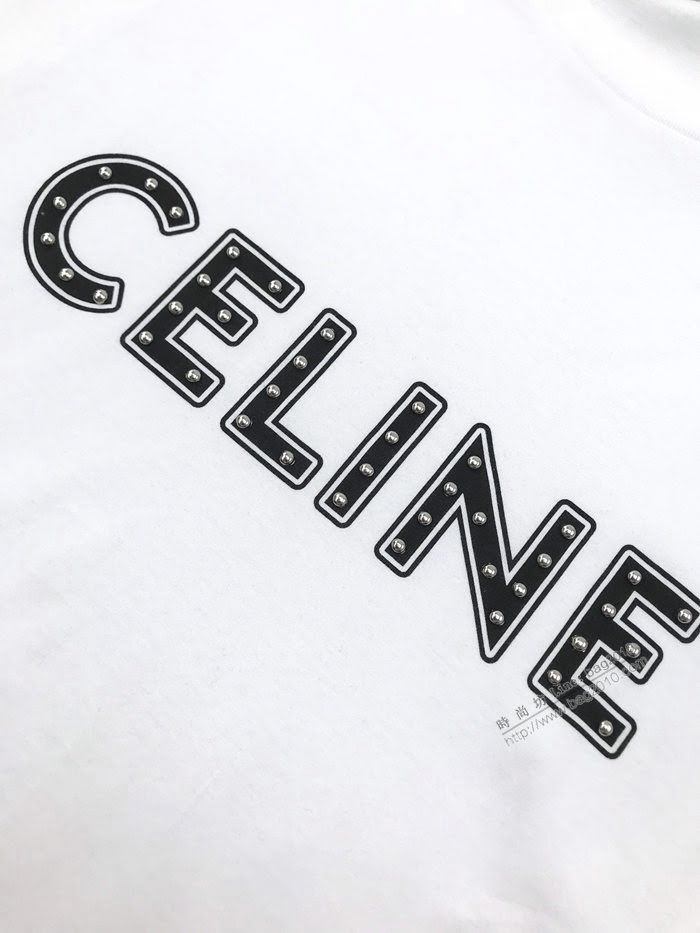 CELINE男裝 賽琳20SS膠囊系列柳丁裝飾短袖 寬鬆版型  ydi3434